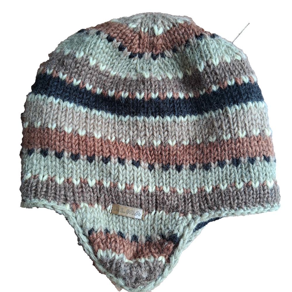 Alma Women's Winter Wool Beanie Knit Hat Ear Flaps Fleece Lining‎ M-L